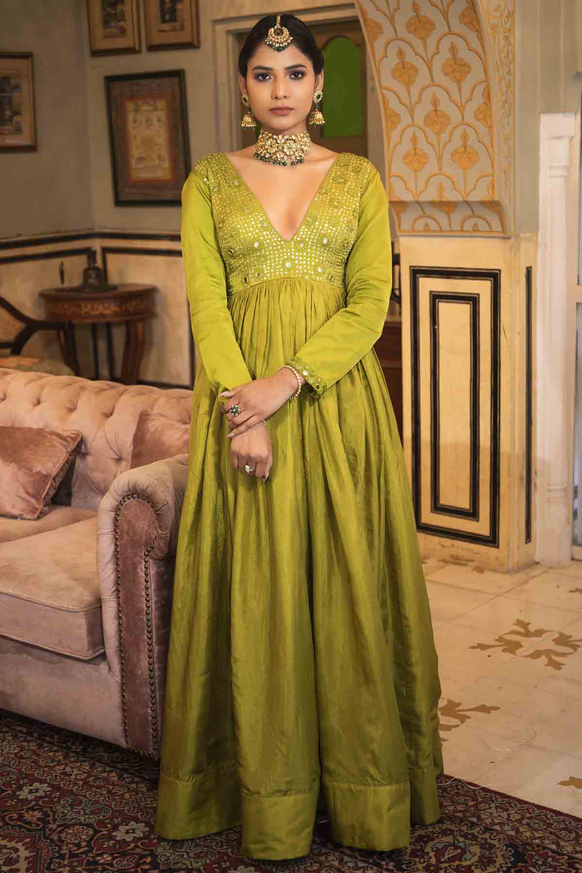 Designer Neha Khullar Thread & Mirror Embroidered Kalidar Set for Women Online